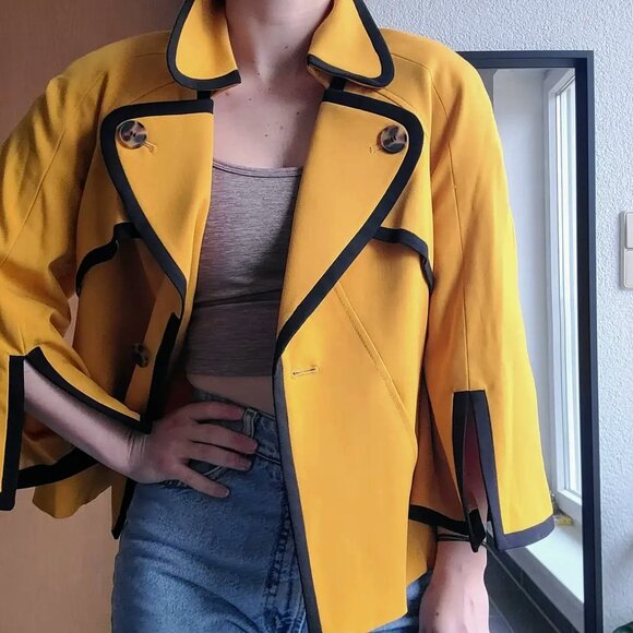 Nine West Mustard Yellow Jacket Size 12 - Picture 7 of 9